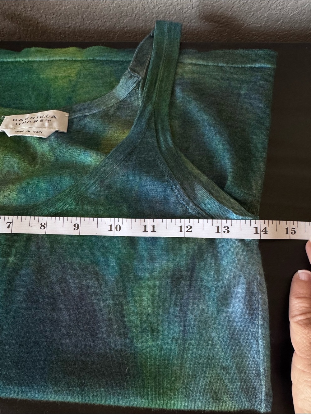 Gabriela Hearst Cashmere Silk 2 Pc Set XS/S Blue Green Tie Dye Cardigan Tank - Picture 12 of 16